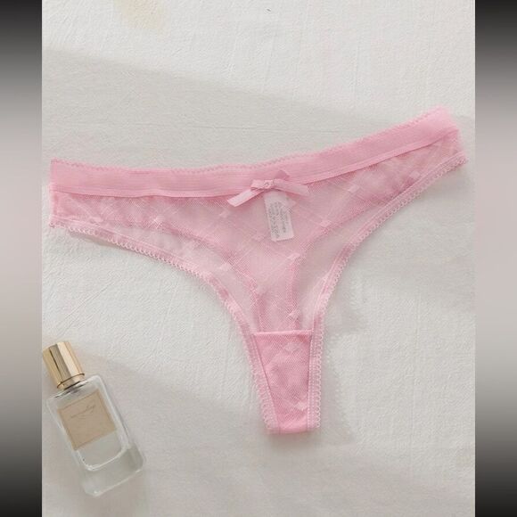 Sexy Mesh Bow Frill Trim Thong (SIZE XS) - Picture 1 of 5